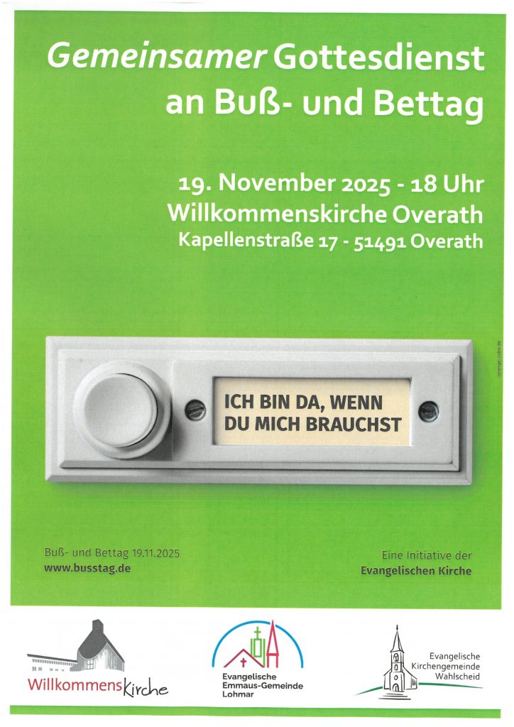 Buß- und Bettag – herzliche Einladung