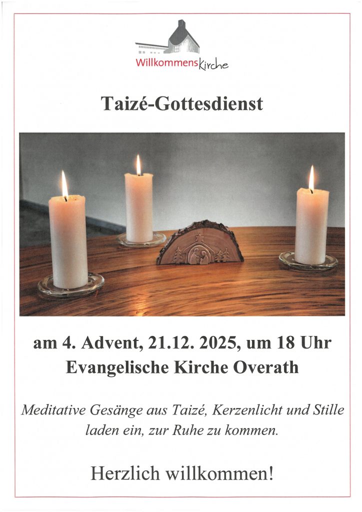 Taizé-Gottesdienst am 4. Advent um 18 Uhr